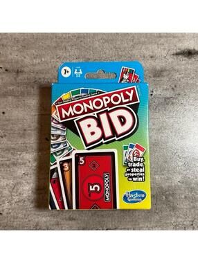 Monopoly Bid Game, Quick-Playing Card Game Sealed NWT
